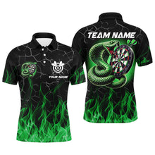 Load image into Gallery viewer, Personalized Darts Snakes Fire Flame Custom Green Darts Shirts For Men, Cool Darts Team Jerseys TDM2108