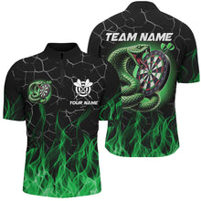 Load image into Gallery viewer, Personalized Darts Snakes Fire Flame Custom Green Darts Shirts For Men, Cool Darts Team Jerseys TDM2108