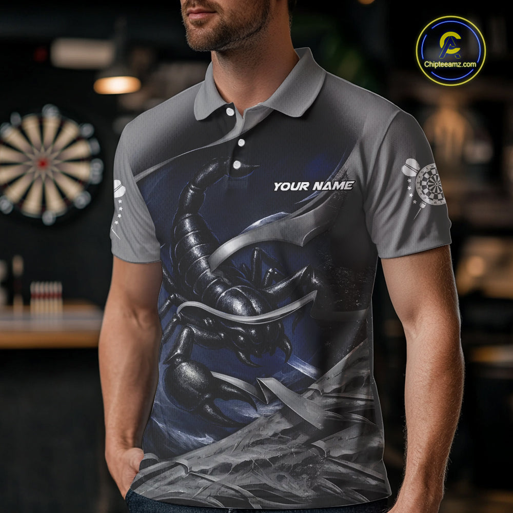 Personalized Funny Scorpion Darts Shirt For Men Custom Darts Team Shirt Jersey Polo & 1/4 Zip TDM4886
