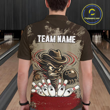 Load image into Gallery viewer, Funny Tornado Grunge Bowling Shirt For Men Custom Bowling Team Jersey Polo &amp; Quarter Zip Shirts TDM6203