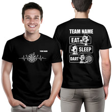 Load image into Gallery viewer, Eat Sleep Darts T-Shirt – Funny Darts Shirts For Team | Custom Darts Apparel Uniform | Black TDM3920