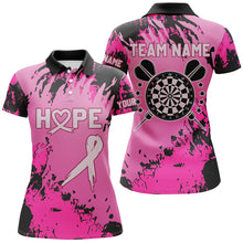 Load image into Gallery viewer, Breast Cancer Awareness Pink Grunge Camo Women Darts Polo &amp; Quarter-Zip Shirts Custom Darts Jerseys TDM1699