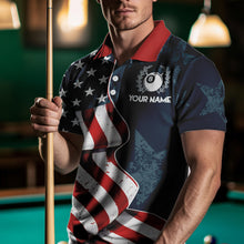 Load image into Gallery viewer, American Flag Eagle 8 Ball &amp; 9 Ball Billiard Shirts For Men Custom Patriotic Cool Billiard Jerseys TDM3094