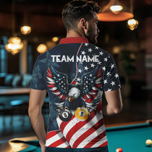 Load image into Gallery viewer, American Flag Eagle 8 Ball &amp; 9 Ball Billiard Shirts For Men Custom Patriotic Cool Billiard Jerseys TDM3094