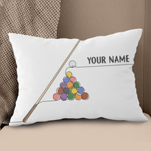 Load image into Gallery viewer, Personalized Pool Billiards Games Pillows, Custom Billiard White Pillows TDM0811