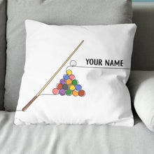 Load image into Gallery viewer, Personalized Pool Billiards Games Pillows, Custom Billiard White Pillows TDM0811