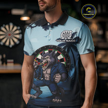 Load image into Gallery viewer, Funny Wolf Jungle Dart Shirts For Men Custom Dart Team Jerseys Polo &amp; 1/4 Zip, Best Darts Gifts TDM4085