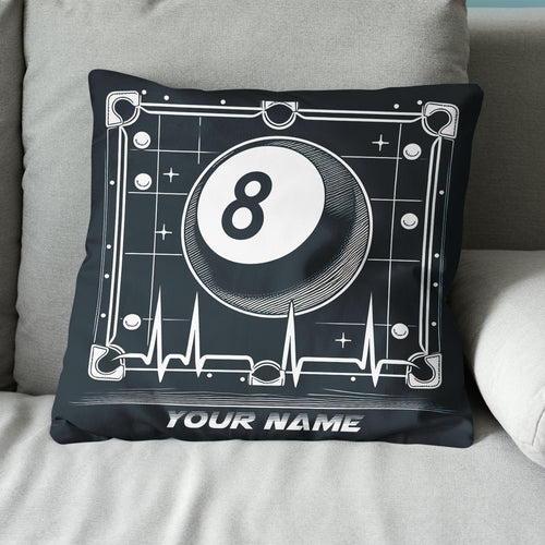 Funny 8 Ball Pool Billiards Games Custom Black Pillows, Billiard Gifts TDM0819