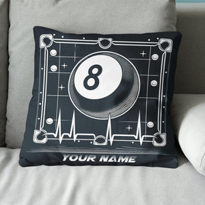 Funny 8 Ball Pool Billiards Games Custom Black Pillows, Billiard Gifts TDM0819