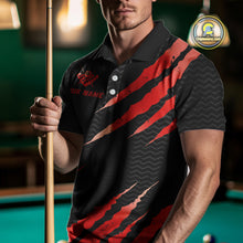 Load image into Gallery viewer, Black And Red Scratch Billiard Shirts For Men Custom 8 Ball Crown Pool Team Jersey Polo &amp; 1/4 Zip TDM4096