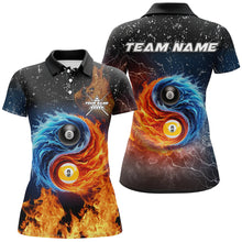 Load image into Gallery viewer, 3D Billiard 8 Ball &amp; 9 Ball Water Fire Customized Grunge Women Polo, 1/4 Zip Shirts, Billiard Jerseys TDM2382