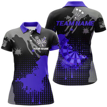 Load image into Gallery viewer, Personalized Grunge Paint Darts Polo &amp; 1/4 Zip Shirts For Women Best Darts Shirts Team Jersey |Purple TDM2389