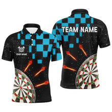 Load image into Gallery viewer, Personalized Blue Checkerboard Darts Shirts For Men Custom Dart Board Darts Team Jerseys TDM2390