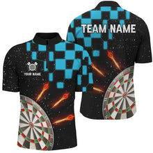 Load image into Gallery viewer, Personalized Blue Checkerboard Darts Shirts For Men Custom Dart Board Darts Team Jerseys TDM2390
