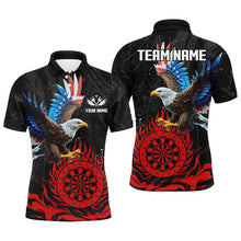 Load image into Gallery viewer, Personalized 3D Eagle American Flag Patriotic Darts Shirts For Men Custom Flame Darts Jerseys |Red TDM2392