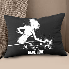 Load image into Gallery viewer, Funny Billiard Player Custom Black Pillows, Billiards Decorative Pillows TDM0830