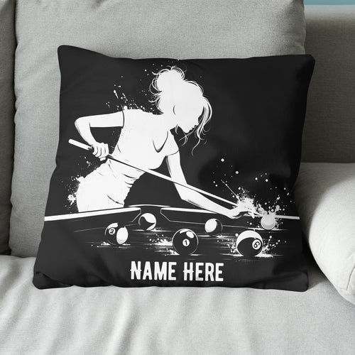 Funny Billiard Player Custom Black Pillows, Billiards Decorative Pillows TDM0830