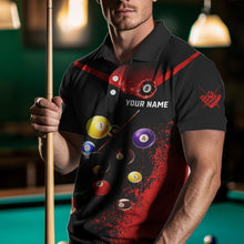 Load image into Gallery viewer, Personalized Grunge Red Black 3D Pool Balls Men Billiard Shirts Custom Billiard Jerseys For Team TDM3512