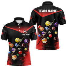 Load image into Gallery viewer, Personalized Grunge Red Black 3D Pool Balls Men Billiard Shirts Custom Billiard Jerseys For Team TDM3512