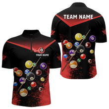 Load image into Gallery viewer, Personalized Grunge Red Black 3D Pool Balls Men Billiard Shirts Custom Billiard Jerseys For Team TDM3512