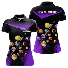 Load image into Gallery viewer, Personalized Grunge Purple Black 3D Pool Balls Women Billiard Shirts Custom Billiard Jerseys For Team TDM3513