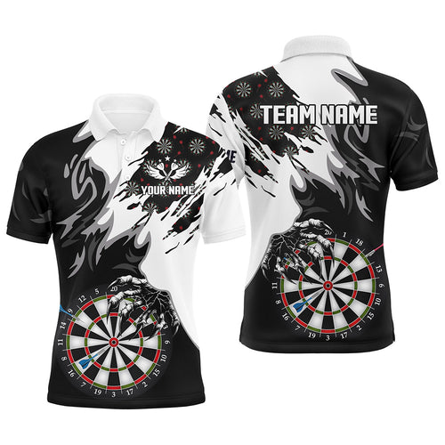 Personalized Black White Darts Board Claws Men Polo & 1/4 Zip Shirts Custom Darts Team Jerseys TDM1550
