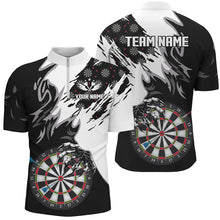 Load image into Gallery viewer, Personalized Black White Darts Board Claws Men Polo &amp; 1/4 Zip Shirts Custom Darts Team Jerseys TDM1550