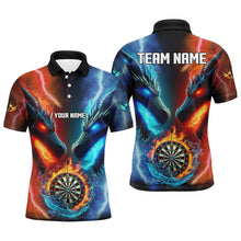 Load image into Gallery viewer, Personalized Dart Board Water Fire 3D Dragon Darts Shirts For Men, Team League Darts Jerseys TDM2397