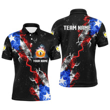 Load image into Gallery viewer, 9 Ball Pool Us Flag Smoke Custom Grunge Men Billiard Shirts, Patriotic Billiard Jerseys Uniform TDM2398