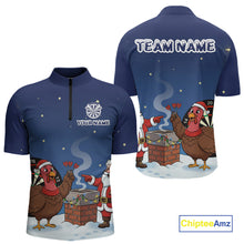 Load image into Gallery viewer, Funny Santa And Turkey Custom Darts Shirt For Men, Christmas Darts Shirt Gift For Darts Lover TDM4912