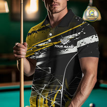 Load image into Gallery viewer, Black And Gold 8 Ball Crown Men&#39;s Billiard Shirts Custom Billiards Jerseys, Pool League Team Shirt TDM5132