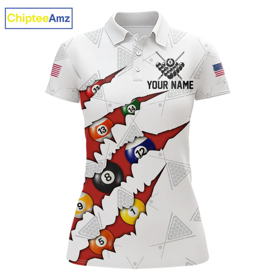 Personalized Scratch 8 Ball Billiard Shirt For Women Custom Pool Jersey, Billiard Team Shirt |Red TDM5989