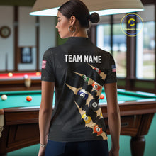 Load image into Gallery viewer, Personalized Scratch 8 Ball Billiard Shirt For Women Custom Pool Jersey, Billiard Team Shirt |Black TDM5990