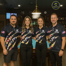 Load image into Gallery viewer, Personalized Scratch 8 Ball Billiard Shirt For Women Custom Pool Jersey, Billiard Team Shirt |Black TDM5990