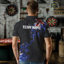 Load image into Gallery viewer, Customized Grunge New Zealand Flag Smoke Darts Polo &amp; 1/4 Zip, Patriotic Darts Jerseys For Men TDM4289