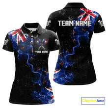 Load image into Gallery viewer, Customized Grunge New Zealand Flag Smoke Darts Polo &amp; 1/4 Zip, Patriotic Darts Jerseys For Women TDM4289