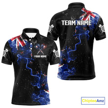 Load image into Gallery viewer, Customized Grunge New Zealand Flag Smoke Darts Polo &amp; 1/4 Zip, Patriotic Darts Jerseys For Men TDM4289