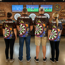 Load image into Gallery viewer, Funny Dartboard Colorful Paint Dart Shirt For Women Custom Darts Team Jersey Polo &amp; 1/4 Zip |Black TDM5624