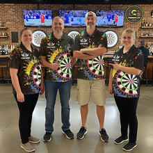 Load image into Gallery viewer, Funny Dartboard Colorful Paint Dart Shirt For Women Custom Darts Team Jersey Polo &amp; 1/4 Zip |Black TDM5624