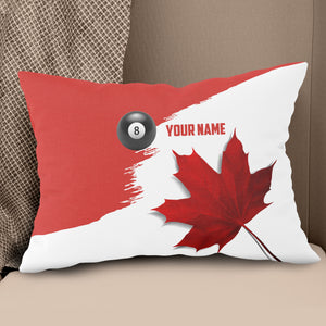 Personalized Canada Leaf Billiard Pillow, Billiard Canadian Flag Pillows TDM0853