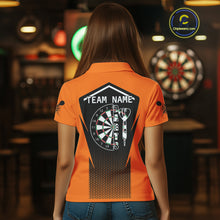 Load image into Gallery viewer, Orange Sport Style Dart Arrows Dart Polo &amp; 1/4 Zip Shirts For Women, Dart Jerseys NYN0059