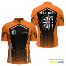Load image into Gallery viewer, Orange Sport Style Dart Arrows Dart Polo &amp; 1/4 Zip Shirts For Men, Dart Jerseys NYN0059