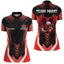 Load image into Gallery viewer, Personalized Funny Eagle Billiard Shirts For Women Custom Name Red Billiard Balls Sports Jerseys TDM2414