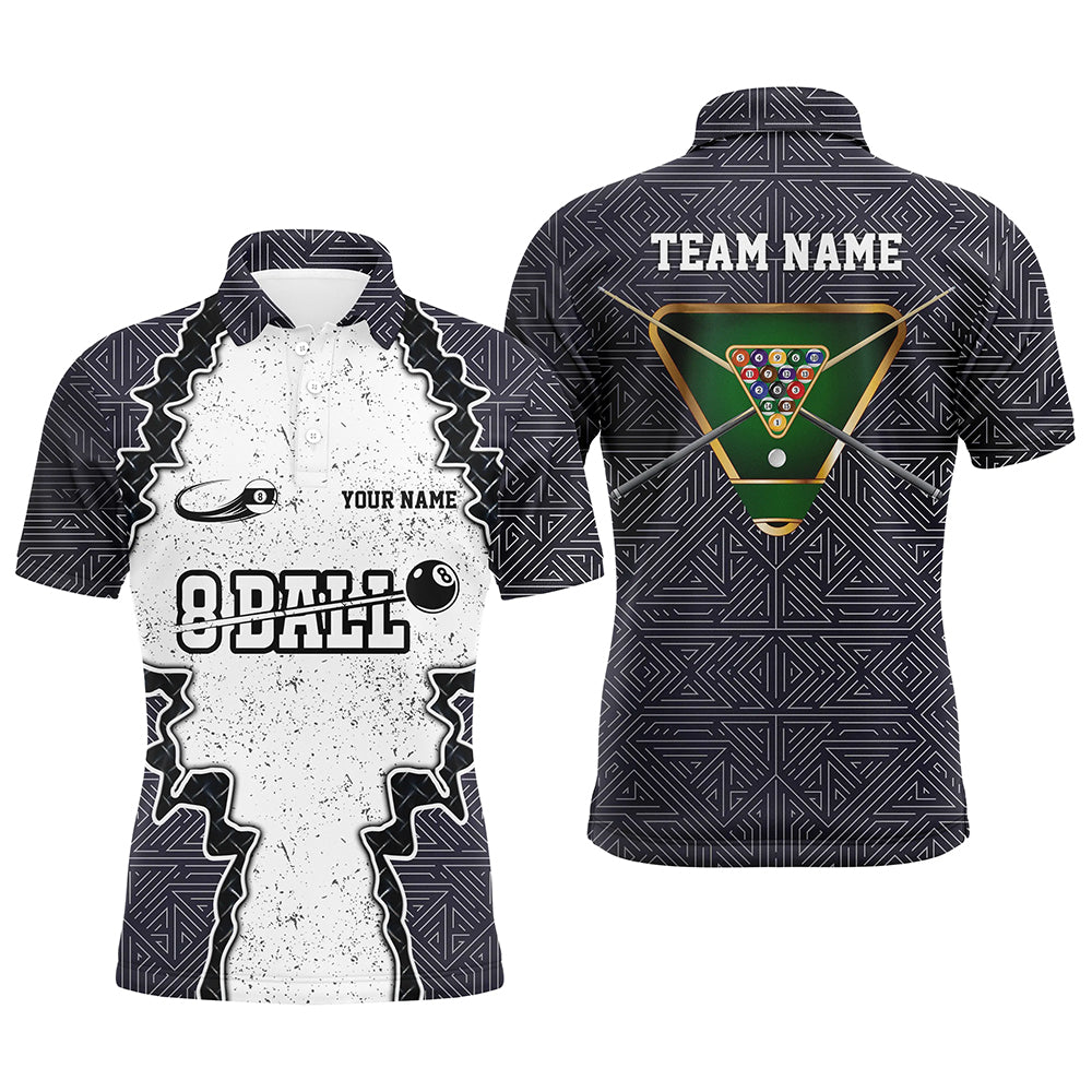 Personalized Armor 8 Ball Pool Billiard Men Polo Shirts Custom Name Funny 8 Ball Pool Team Shirts TDM0485