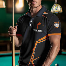 Load image into Gallery viewer, Billiard Jerseys For Men Custom Polo &amp; Quarter-Zip Billiard Team Shirts, 8 Ball Pool Shirt |Orange TDM3829