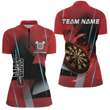 Load image into Gallery viewer, Personalized 3D All Over Print Darts Polo &amp; Quarter-Zip Shirts For Women Custom Red Darts Team Jersey TDM1958
