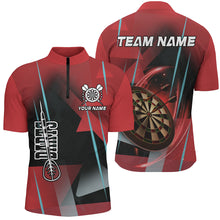 Load image into Gallery viewer, Personalized 3D All Over Print Darts Polo &amp; Quarter-Zip Shirts For Men Custom Red Darts Team Jersey TDM1958