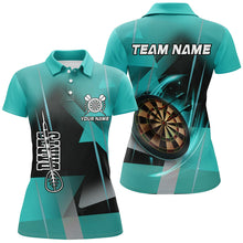 Load image into Gallery viewer, Personalized Darts Polo &amp; Quarter-Zip 3D Printed Shirts For Women Custom Turquoise Darts Team Jersey TDM1959