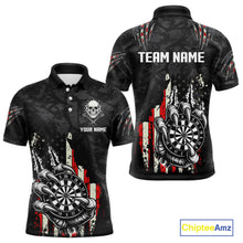 Load image into Gallery viewer, Funny Claw Tearing US Flag Darts Shirt For Men Custom Patriotic Skull Darts Team Jerseys TDM4503