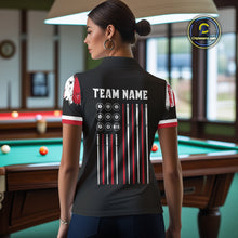 Load image into Gallery viewer, Personalized Grunge American Flag 9 Ball Pool Team Shirt For Women Custom Patriotic Billiard Shirts TDM4733